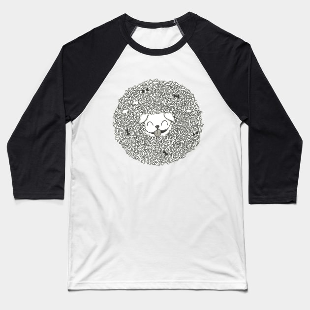 Dog and bones Baseball T-Shirt by conshnobre